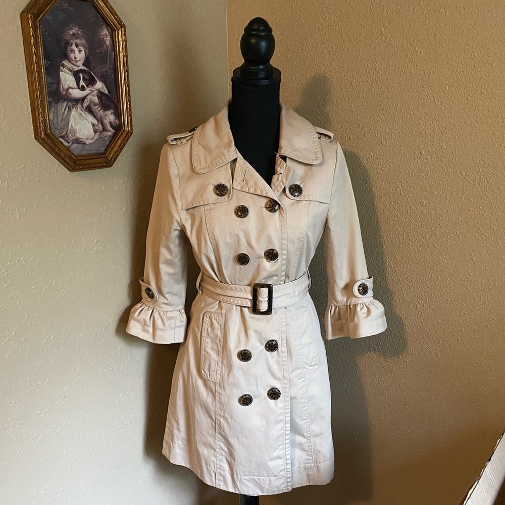 Bebe Double Breasted Trench Coat